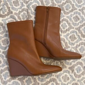 A New day Tan Wedge Boots 9 ankle booties women’s